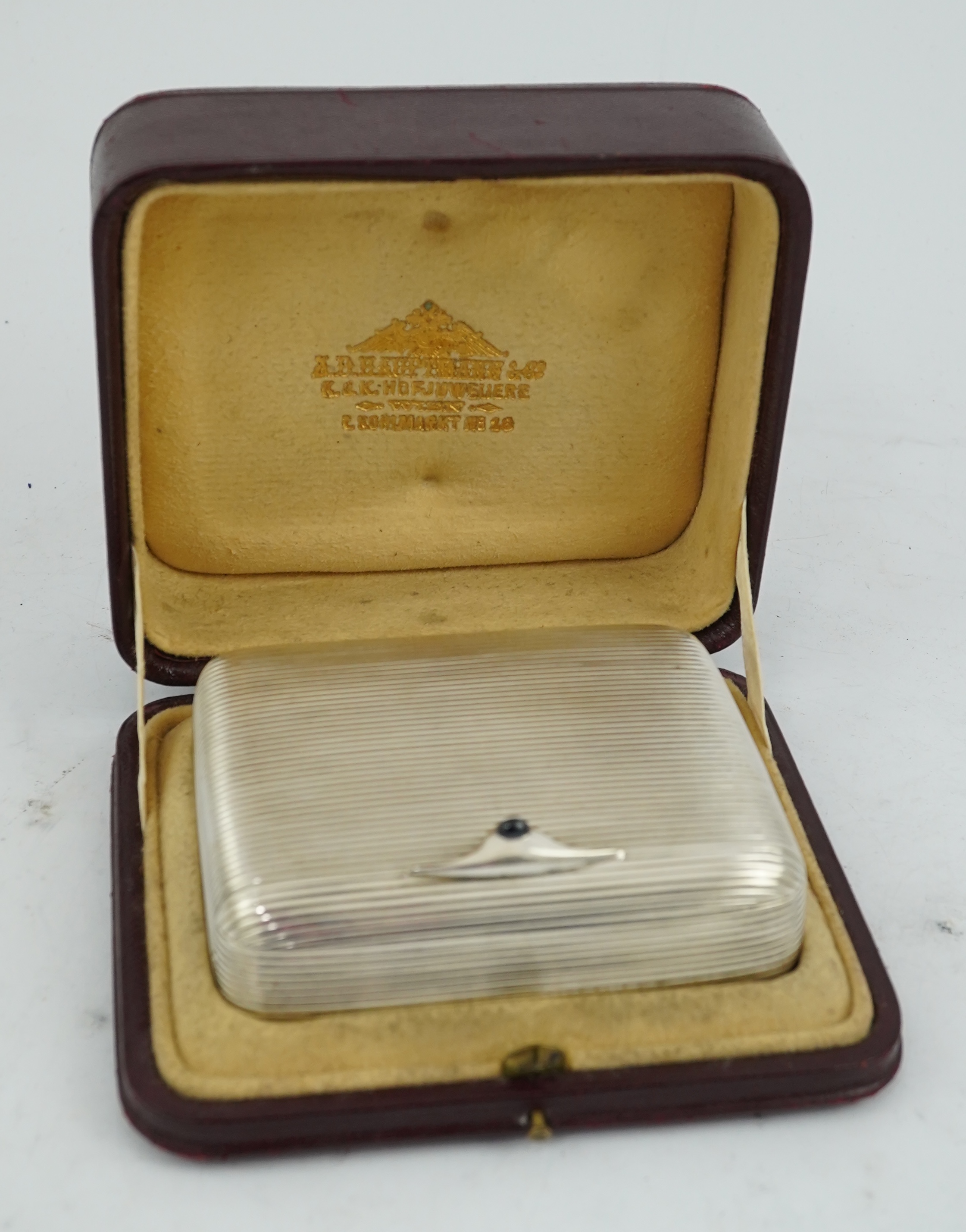 A late 19th century Viennese 900 standard silver folding cigar/cigarette case, by George Adam Scheid